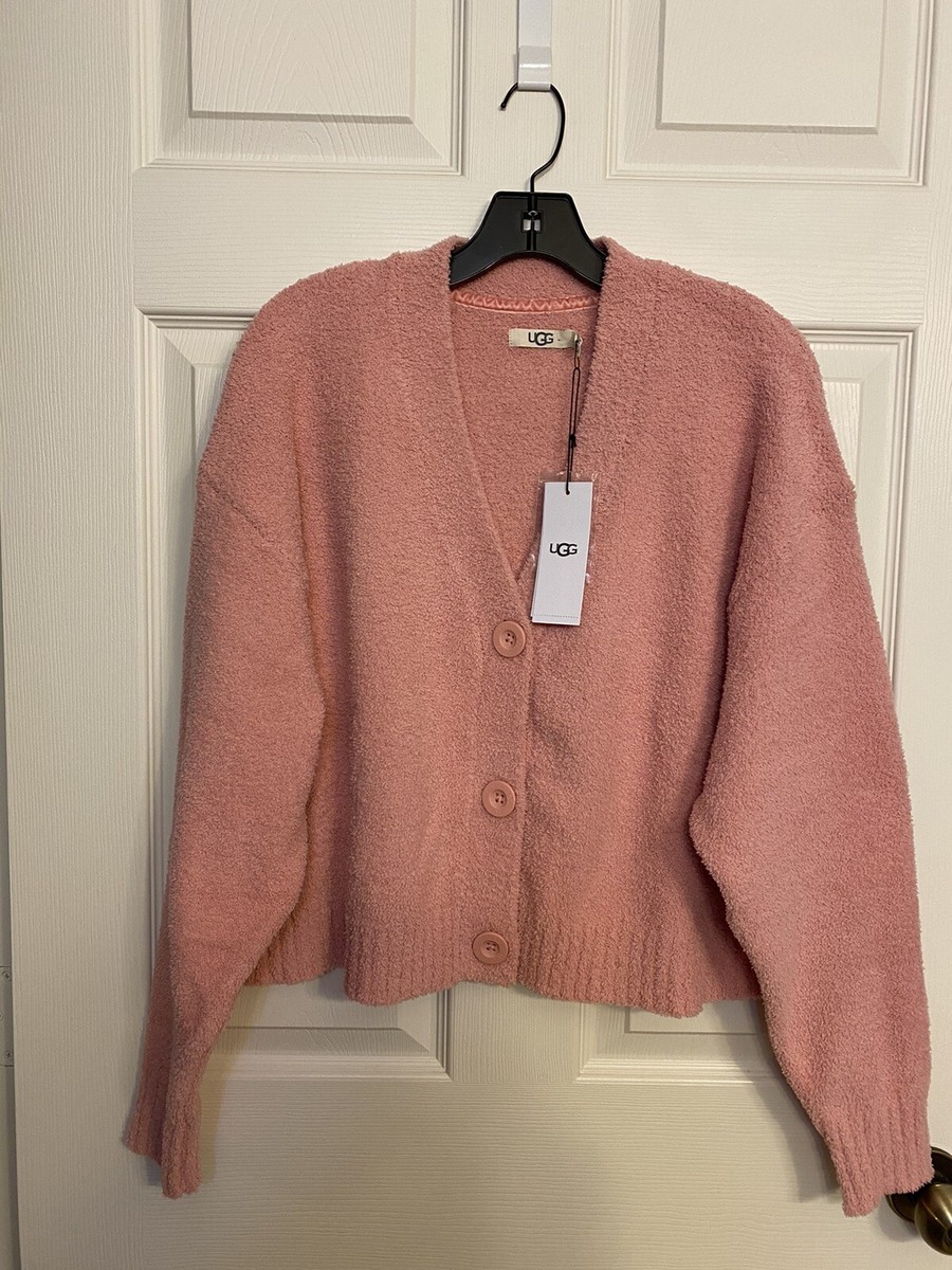 Authentic UGG Women NYOMI Cropped Cardigan Sweater Pumpkin Size:S
