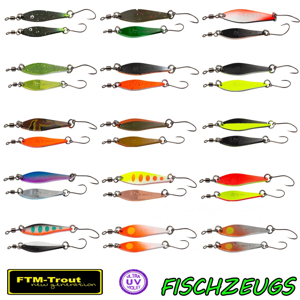 FTM Wob Trout Spoon Twist Forelle UV Forellenköder Raubfisch 3,2g, 4cm Blinker