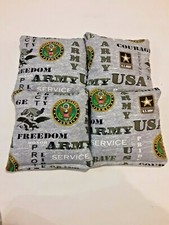 4 Cornhole Bean Bag Set USA Military Army GR