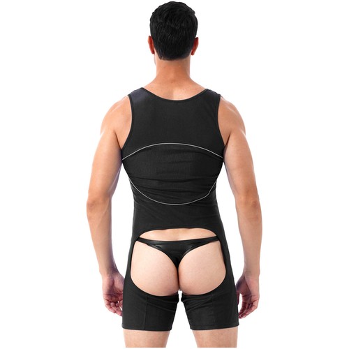 Mens One-Piece Bodysuit Open Butt Leotards Gay Wrestling Singlet Gym Outfits - Picture 6 of 38