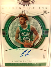 2019-20 National Treasures Apprentice Ink Romeo Langford 80/99 AUTO
