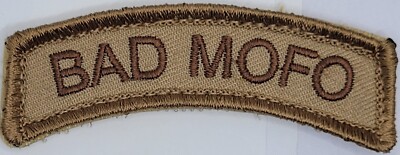 BAD MOFO Arc Shape Rocker Tab Tag Tactical Embroidered Patch Desert | eBay