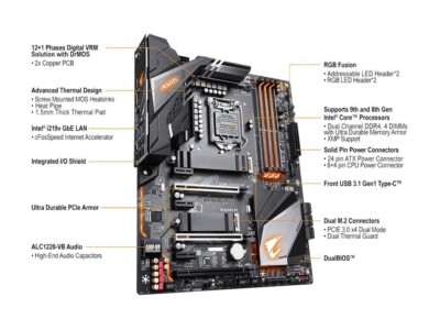 Compatible GIGABYTE Z390 AORUS PRO LGA1151 Z390 HDMI DDR4 USB 3.1