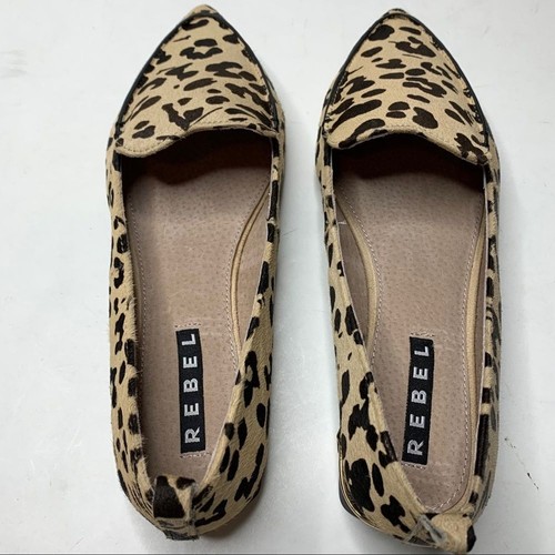 Rebel Wilson Emma leopard leather Flats loafers WOmens size 8.5 WW - Picture 8 of 11