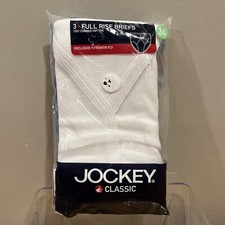 Men's Jockey Classic Briefs Size 34 Y Front 2 Pr Cotton White NEW VTG 2004 9007