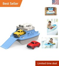 Durable Bathtub Toy Ferry Boat with Two Mini Cars - BPA Free  Dishwasher Safe
