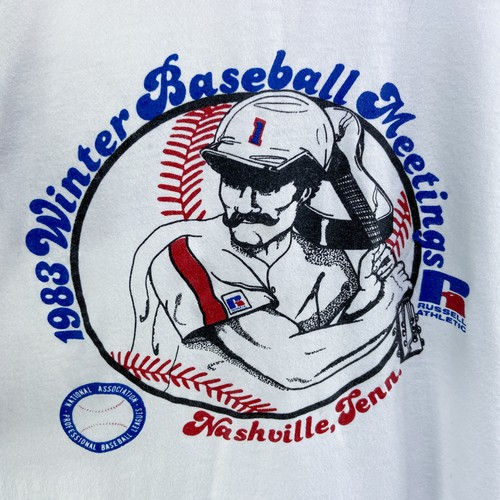 Vintage NAPBL Shirt Adult Large White Blue Winter Meeting Jersey Nashville 1983 - Picture 2 of 10