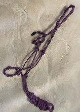 NEW Horse Size Rope Halter And Attached Matching Lead  Purple With Pink Accent