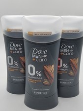 Lot of 3 Dove Men SANDALWOOD  AMBER Scent Aluminum Free Deodorant 72 HR 2.6 oz