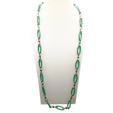 Talbots Vintage Green & Gold Oval Link Chain ...