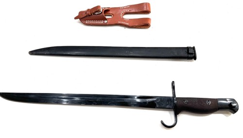 WWII Japanese Type 30 Arisaka Bayonet Hooked Quillon Nagoya w Frog