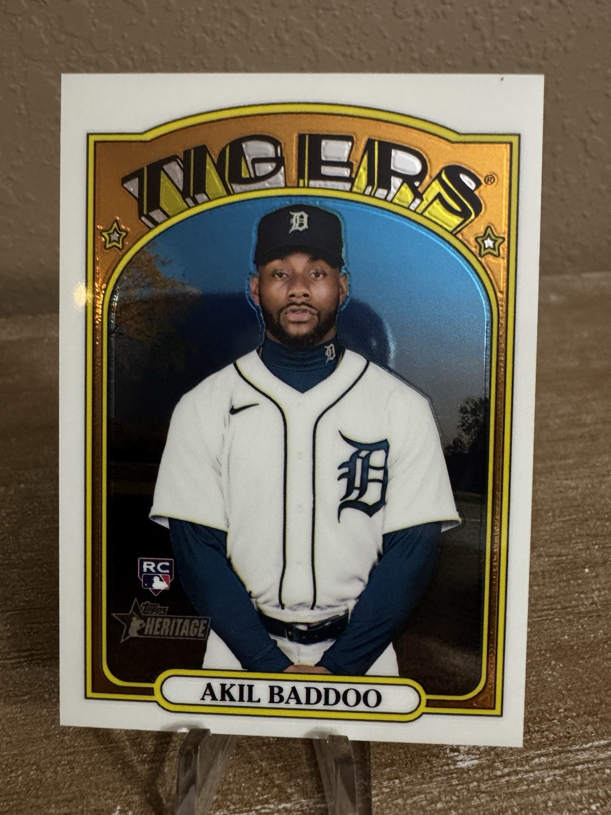 2021 Topps Heritage High Number Akil Baddoo Chrome Rookie #'d /999 Tigers RC
