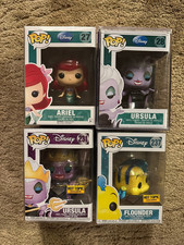 Funko Pop Little Mermaid Set - Ariel, Ursula, Flounder HT, Ursula HT Exclusive