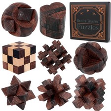 8 Pcs Brain Teaser Puzzles for Adults Teens - Wooden Puzzles 3D Puzzle Game T...