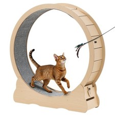 Cat Exercise Wheel 48in Wooden Indoor Running Spinner Up To 28lbs Large