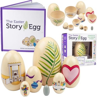 The Easter Story Egg Interactive Countdown w/ Story Book & Decorative Nesting