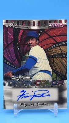 Ferguson Jenkins Auto /5 2025 Leaf Vivid Glorious Technicolor White Lazer HOF
