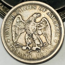 1875 S Twenty Cent Piece 20C Ungraded Choice 90% Silver US Coin CC31381
