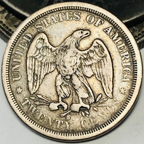 1875 S Twenty Cent Piece 20C Ungraded Choice 90% Silver US Coin CC31381