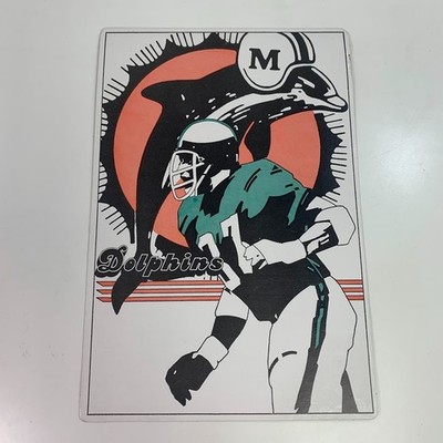 Vintage 1974 Fleer Big Signs Miami Dolphins Trading Card 8'' x 11.5''