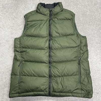 Mountain Hardwear Vest Forest Green Men's Size XL Q-Shield 650 Duck Down Puffer
