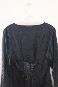 Vtg Anne Larochelle Velvet Gothic Corset Style Milkmaid Top Size 14 NO US TARIFF