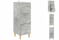 Kommode Schubladenschrank Sideboard Schmal Betongrau 33X34,5X90 Cm Holzwerkstoff
