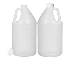 2 Pack 1 Gallon Reusable Plastic Jugs, Ergonomic Handle with Child Resistant ...