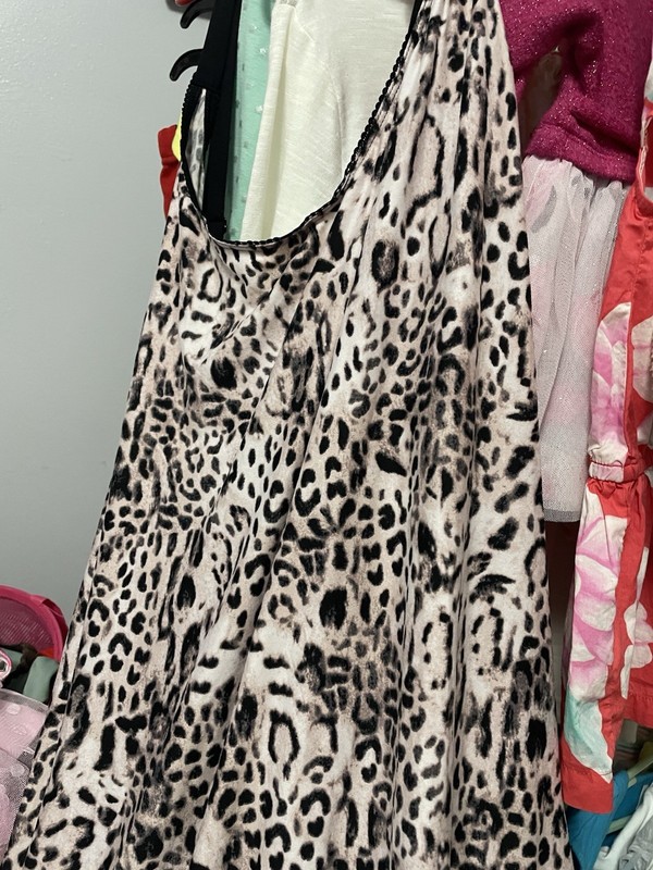 Womens Light Pink Leopard Print Chemise Nighty Nightgown Night Gown 4X