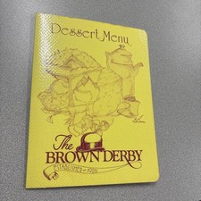 The Brown Derby Hollywood Restaurant Dessert Menu  California Laminated