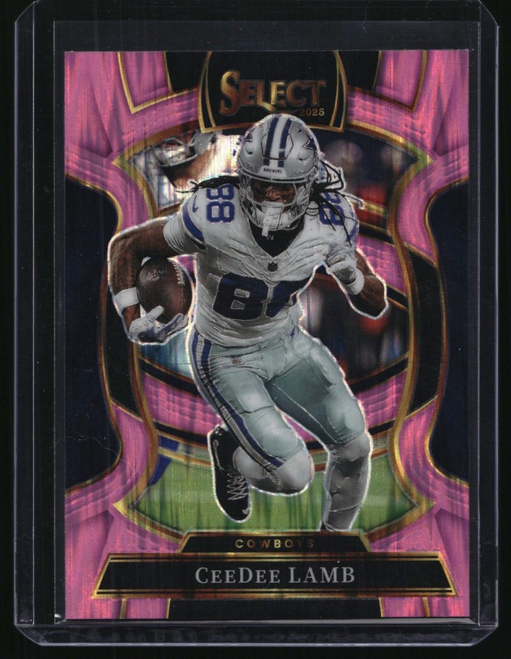 2025 Panini Select CeeDee Lamb #98 Black and Red Prizm Shock Dallas Cowboys