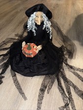 Joe Spencer Lunella Witch 19" Shelf Sitter Gathered Traditions Halloween Pumpkin