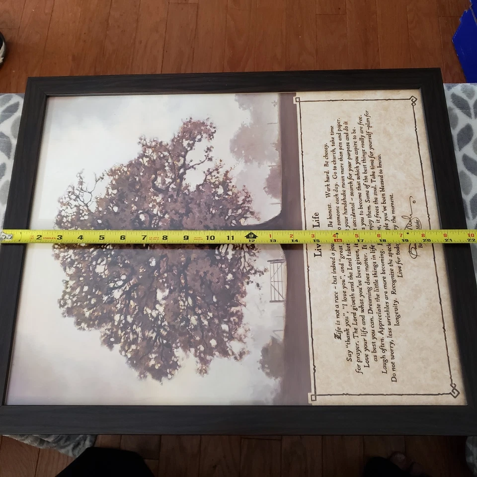 Living Life Framed Wall Art by Bonnie Mohr – Inspirational Quote Print – Patton - Image 4 of 4