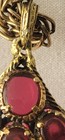  Trifari Vintage Teardrop Renaissance Cranberry Red Pendant Glass Necklace — photo 5