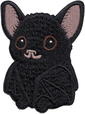 Patch - Cute Black Bat Spooky Goth Kawaii Animal Embroidered Iron On 3.5''