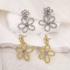 Alloy Floral Drop Earrings
