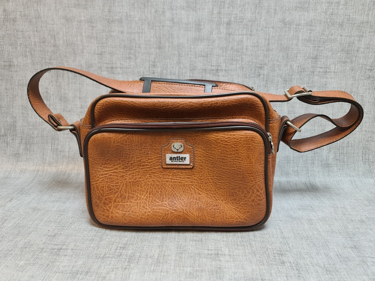 Vintage Antler Brown Leather Cabin Travel Shoulder Bag