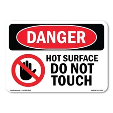 Hot Surface Do Not Touch ANSI Danger Sign Metal Plastic Decal