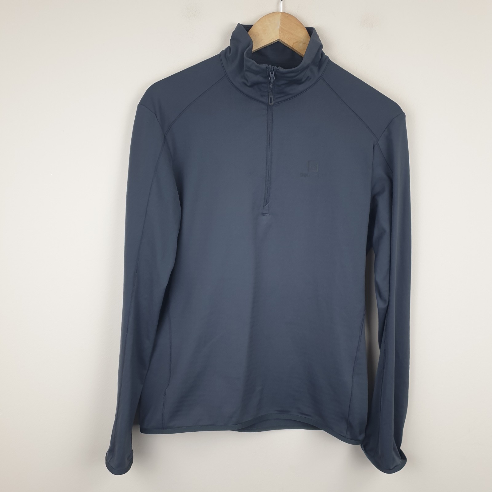 Salomon 1 4 Zip Running Top Uomo Piccolo Grigio Pullover Poliestere Tempo Libero