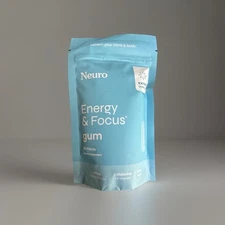 Neuro Gum Nootropic Energy Boost | 90 Pieces | Caffeine & L-Theanine Peppermint