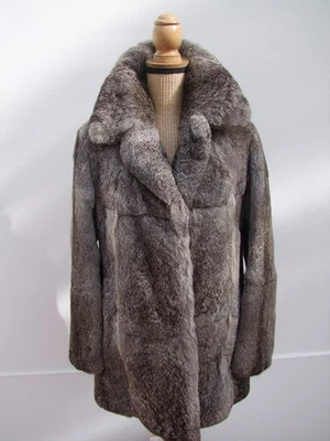 Veste Femme équitation – Années 1980 – Grise – Polyester – Taille S/M – Vintage