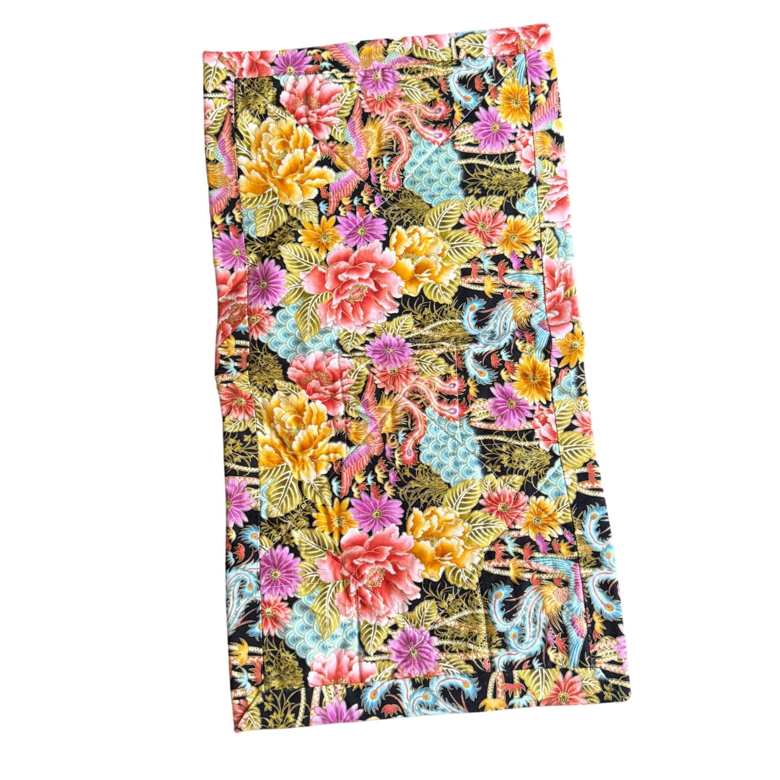 Patchwork Floral Quilted Foldover Case with Pocket - image 6