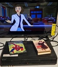 VTG Sony SLV-D380P DVD VCR Combo Player Recorder AV Cables Tested Working READ