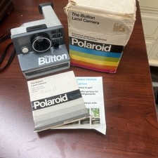 Vintage Polaroid The Button Land Camera with Box And Manual 1980