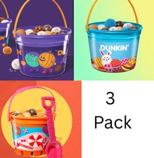 3 PACK Halloween Spring & Summer DUNKIN Buckets **FREE GIFT W/PURCHASE**