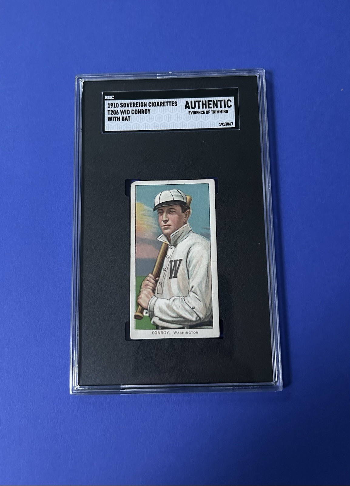 1910 Sovereign Cigarettes T206 Wid Conroy With Bat SGC Authentic
