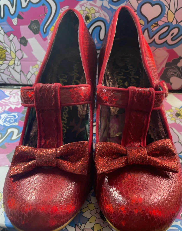 IRREGULAR CHOICE SHOES UK 4 EU 37 RED/ LAZY RIVER / VGC CONDITION & BOXED (004) - Image 2 of 4