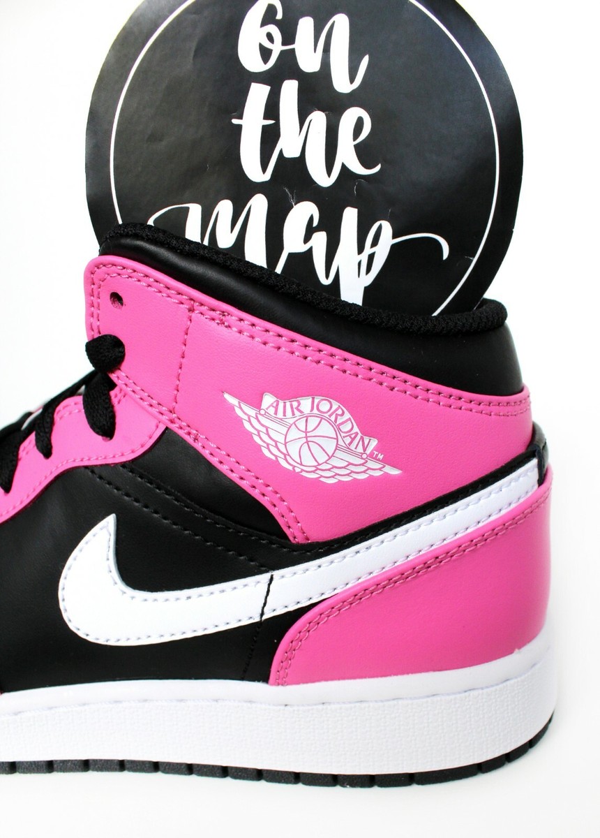 Air Jordan 1ブラック/ピンク Nike Air Jordan 1 Retro Mid Pink Black Pinksicle GS UK 4.5