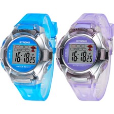 2PCS Kids Sports Waterproof LED Digital Electronic Wrist Watches for Boys Girls