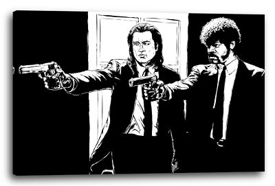 Wandbild Pulp Fiction John Travolta Samuel Jackson künstlerisch nachbearbeitet